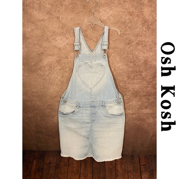 OshKosh B'gosh Other - Oshkosh~Light Denim Overall Dress w/heart pocket~Girls size 14/14A~EUC